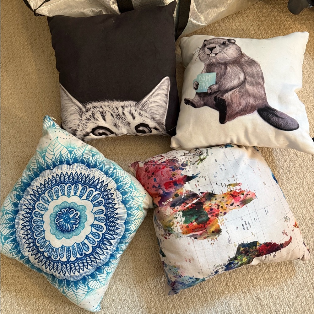 Decorative Animal Print Throw Pillow Set